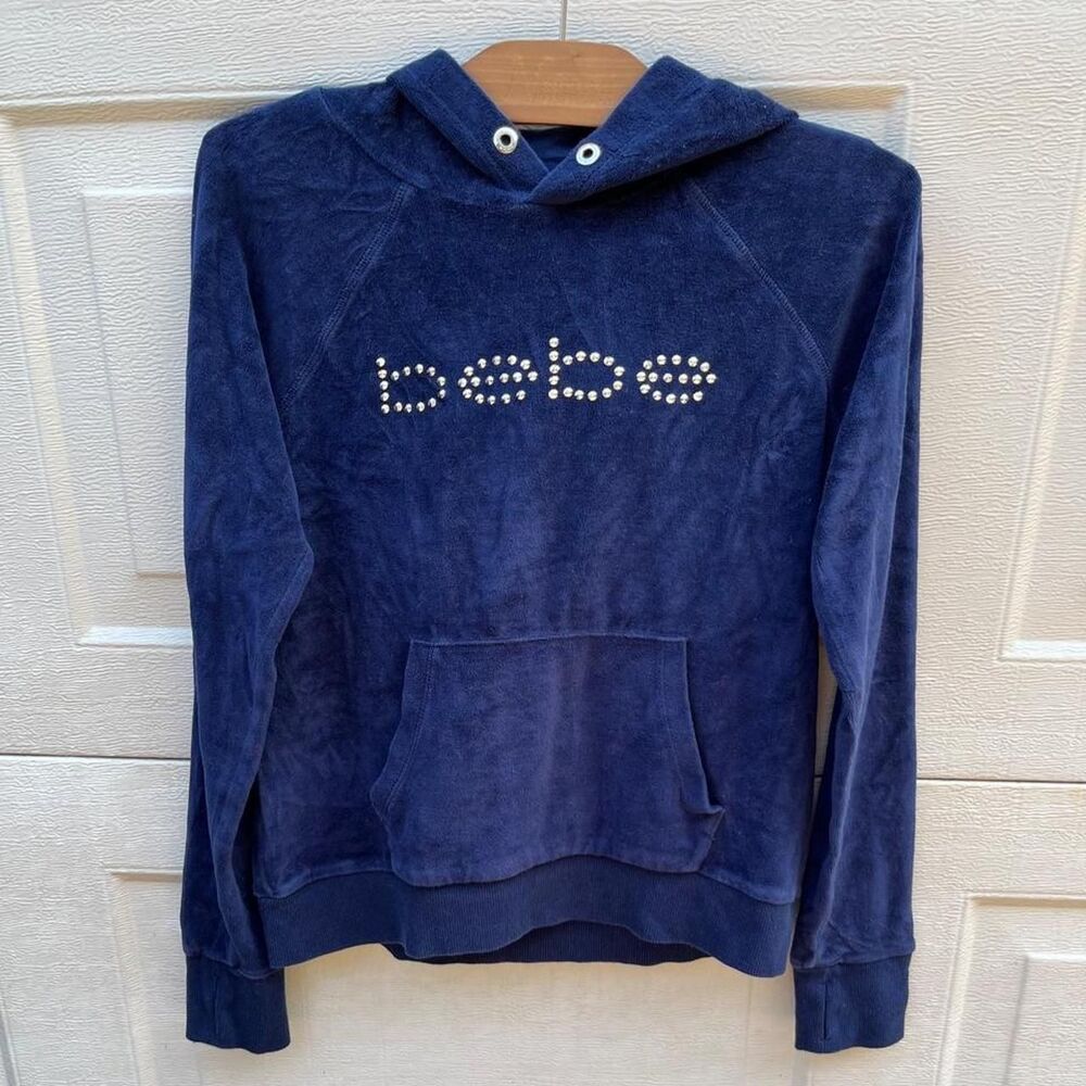 Bebe Women's Navy and Blue Hoodie
